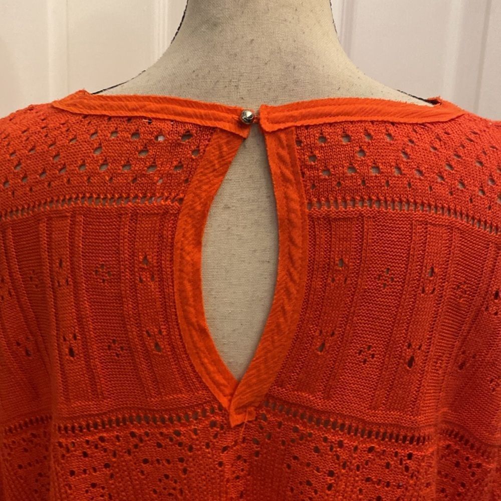 Free People Red Lace Bell Sleeve Top - Picture 13 of 15